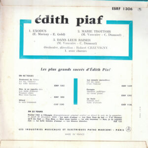 7" | Edith Piaf - Exodus / Marie Trottoir / Dans leur Baisser - Afbeelding 3