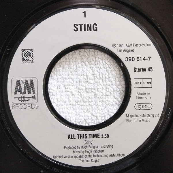 12" | Sting - All This Time / I Miss You Kate (instr.) / King of Pain (live)