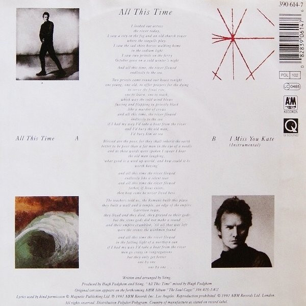 12" | Sting - All This Time / I Miss You Kate (instr.) / King of Pain (live)