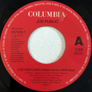 7" | Joe Public - Live and Learn (radio version with rap) / Live and Learn (Public Dub) - Afbeelding 2
