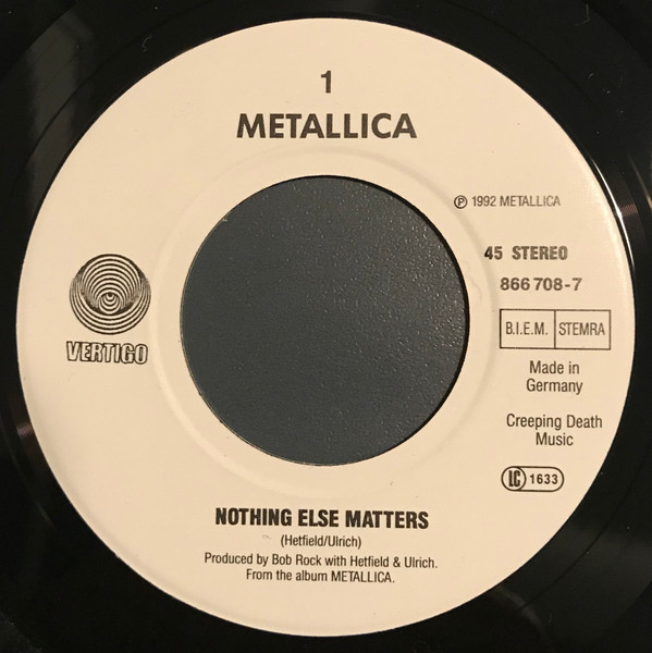 7" | Metallica - Nothing Else Matters / Enter Sandman (live 1991)