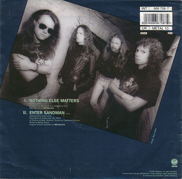 7" | Metallica - Nothing Else Matters / Enter Sandman (live 1991)