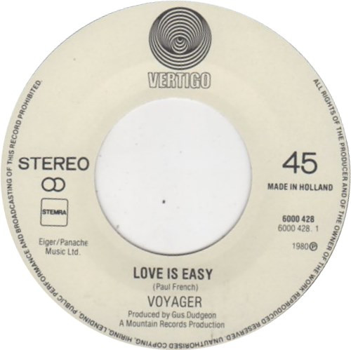 7" | Voyager - Sing out: Love is Easy / The Grass