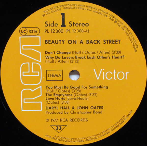 Daryl Hall and John Oates - Beauty on a Back Street