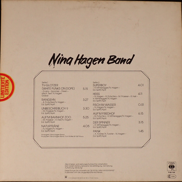 Nina Hagen Band - Nina Hagen Band (ltd edition Picture Disc)
