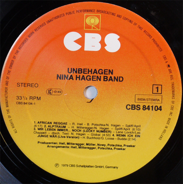 Nina Hagen Band - Unbehagen