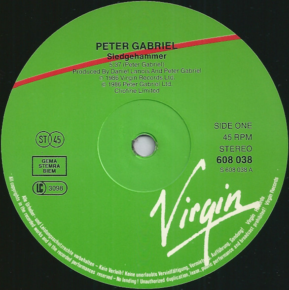 12" | Peter Gabriel - Sledgehammer