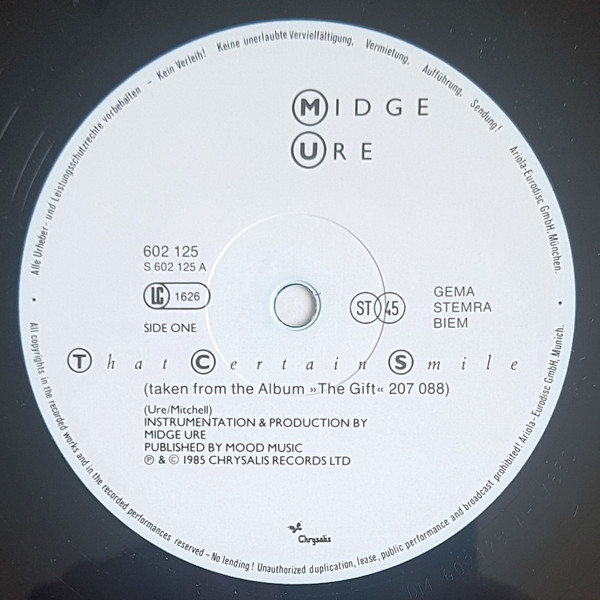 12" | Midge Ure - That Certain Smile