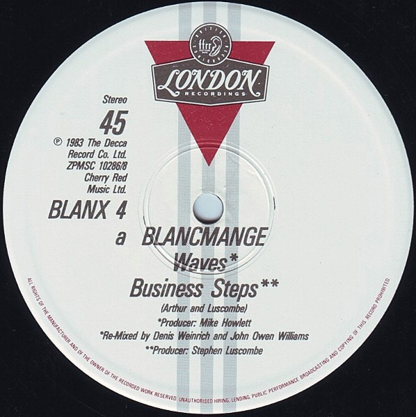 12" | Blancmange - Waves / Business Steps