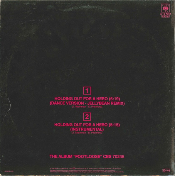 12" | Bonnie Tyler - Holding out for a Hero (Jellybean Remix)