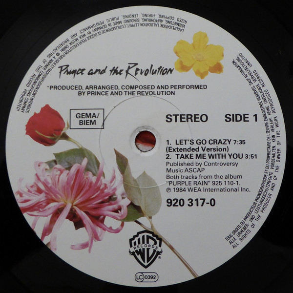 12" | Prince and the Revolution - Let's Go Crazy / Erotic City