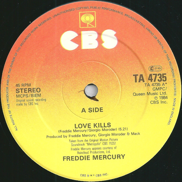 12" | Freddie Mercury - Love Kills