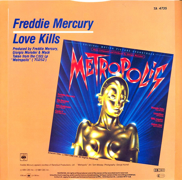 12" | Freddie Mercury - Love Kills
