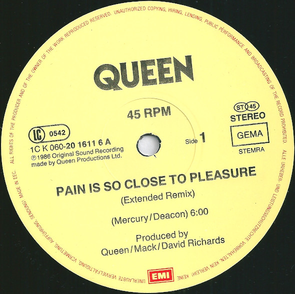 12" | Queen - Pain is so Close to Pleasure (ext version)