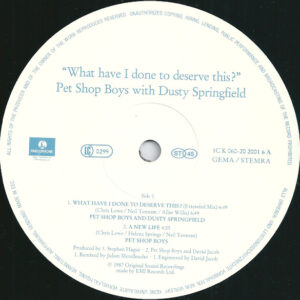 12" | Pet Shop Boys with Dust Springfield - What have I done to Deserve This? - Afbeelding 2