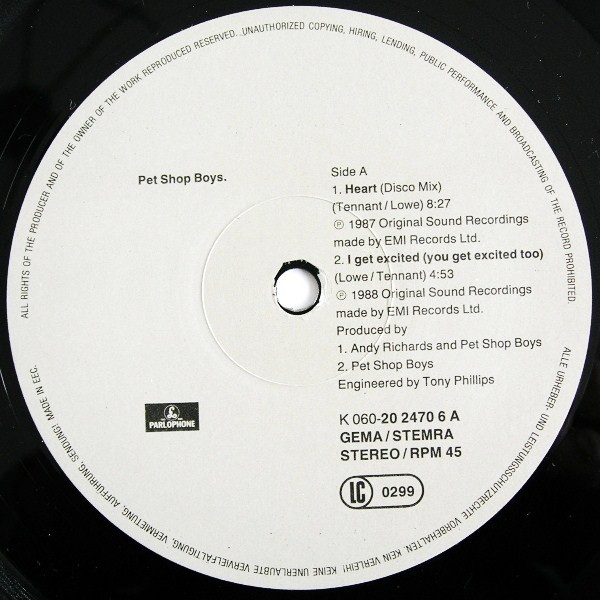 12" | Pet Shop Boys - Heart
