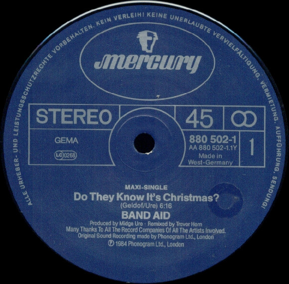 12" | Band Aid - Do They Know it's Christmas?