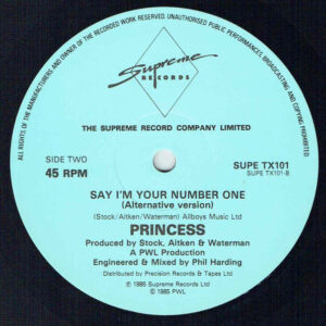 12" | Princess - Say I'm Your Number One (remix number 2) - Afbeelding 1