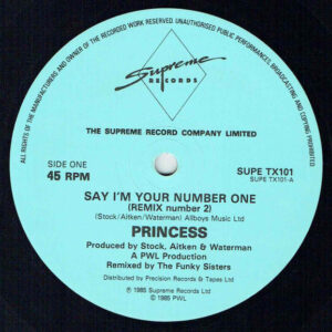 12" | Princess - Say I'm Your Number One (remix number 2) - Afbeelding 3