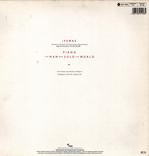 12" | Midge Ure - If I Was (extended mix)