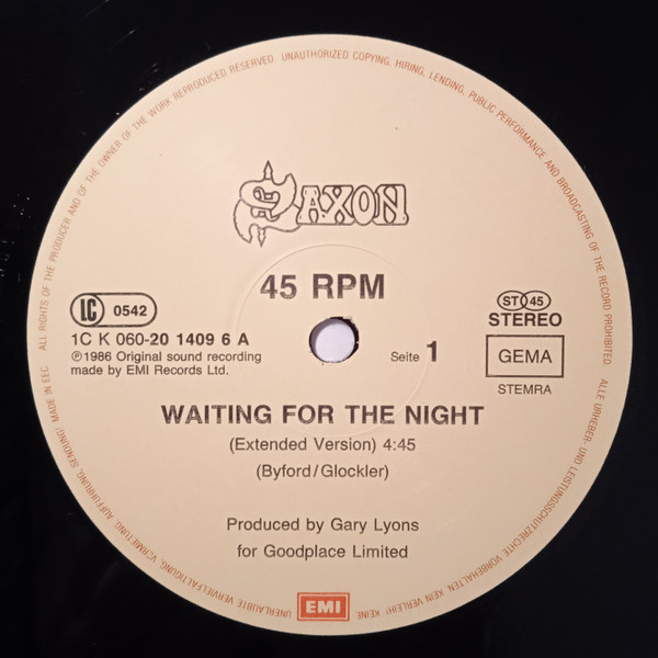 12" | Saxon - Waiting for the Night (extended version)