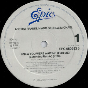 12" | Aretha Franklin & George Michael - I Knew You were Waiting (ext. remix) - Afbeelding 2