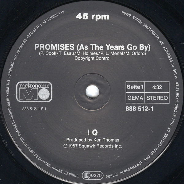 12" | IQ - Promises (as the Years Go By)