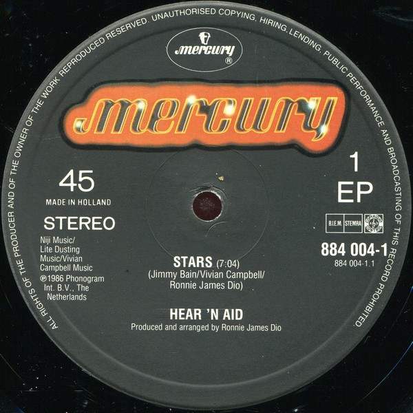 12" | Hear 'n Aid - Stars (Dio, Iron Maiden, Motley Crue, ea.)