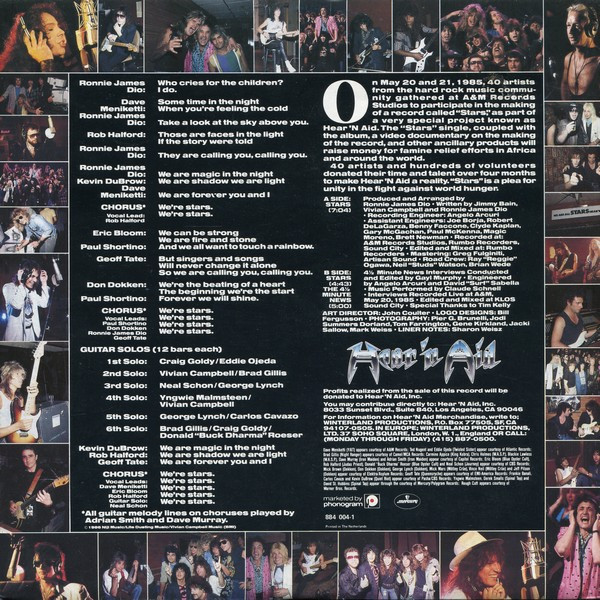 12" | Hear 'n Aid - Stars (Dio, Iron Maiden, Motley Crue, ea.)
