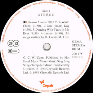 Ultravox - Lament - Afbeelding 2