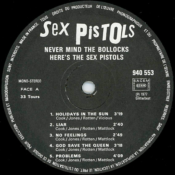 Sex Pistols - Never Mind the Bollocks, Here's the Sex Pistols