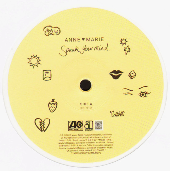 Anne-Marie - Speak Your Mind (ltd. edition white vinyl)