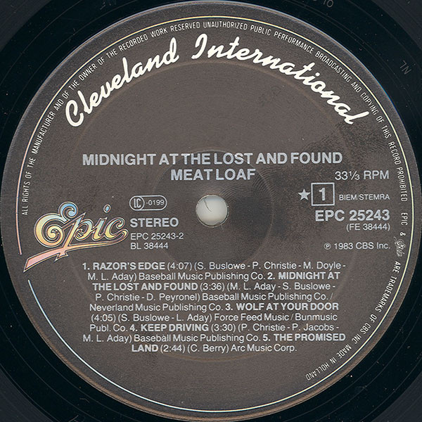 Meat Loaf - Midnight at the Lost and Found