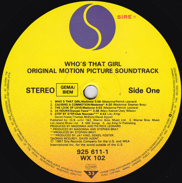 Madonna - Who's that Girl (Original Motion Picure Soundtrack)