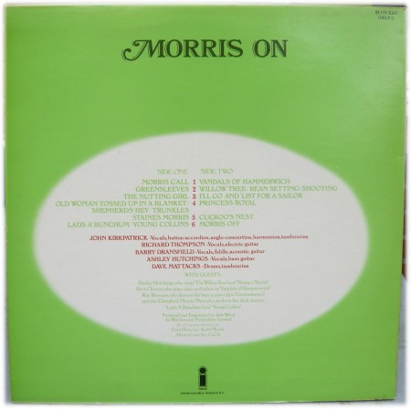 Ashley Hutchings • Richard Thompson • Dave Mattacks • John Kirkpatrick • Barry Dransfield – Morris On