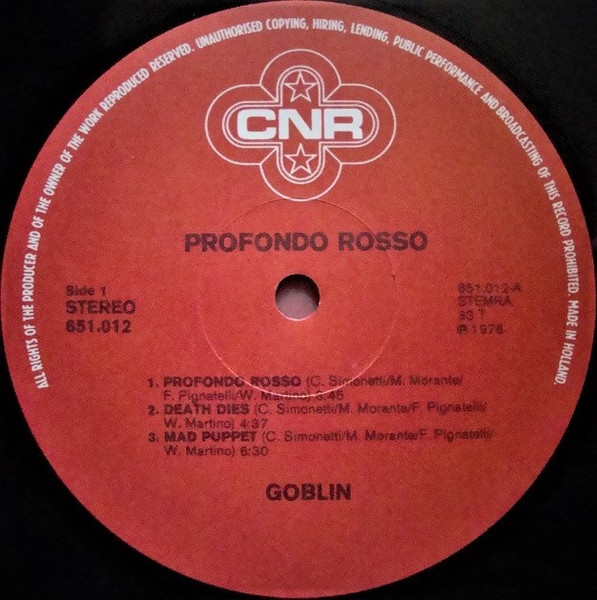 Goblin – Profondo Rosso (Colonna Sonora Originale Del Film)