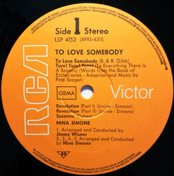 Nina Simone – To Love Somebody