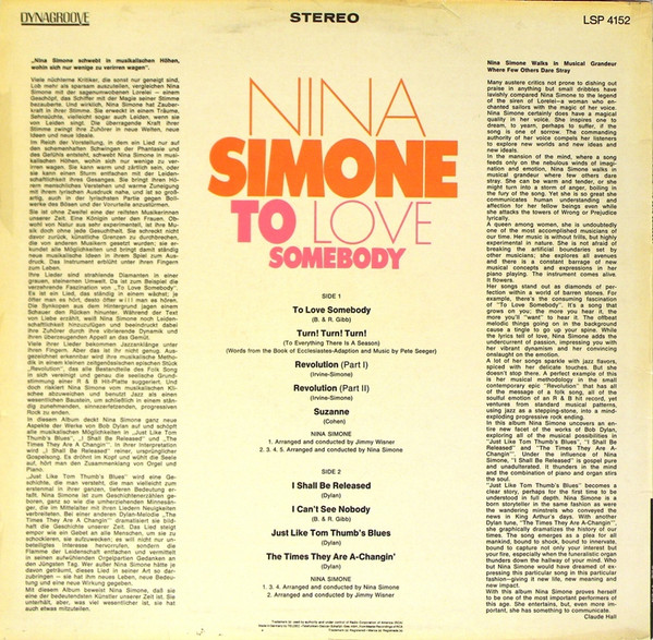 Nina Simone – To Love Somebody