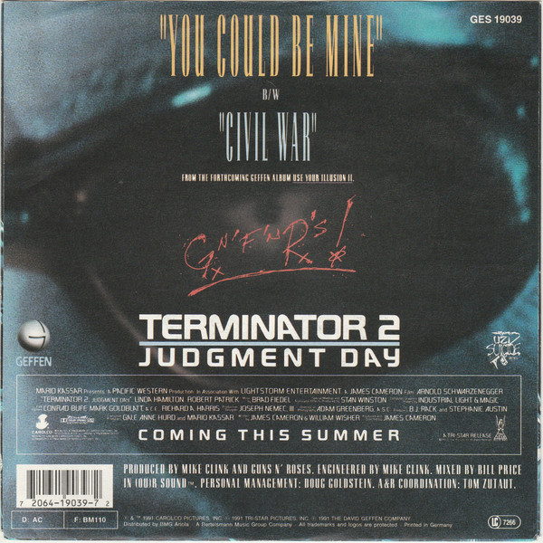 7" | Guns 'n Roses - You Could Be Mine / Civil War