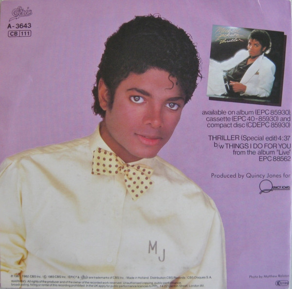 7" | Michael Jackson - Thriller (edit) / Things I do for You