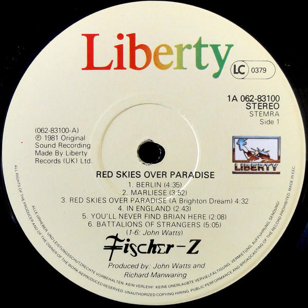 Fisher-Z - Red Skies over Paradise