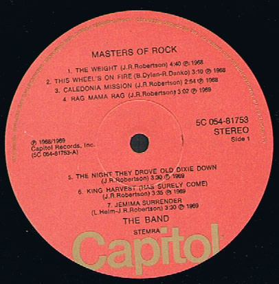 The Band - Masters of Rock