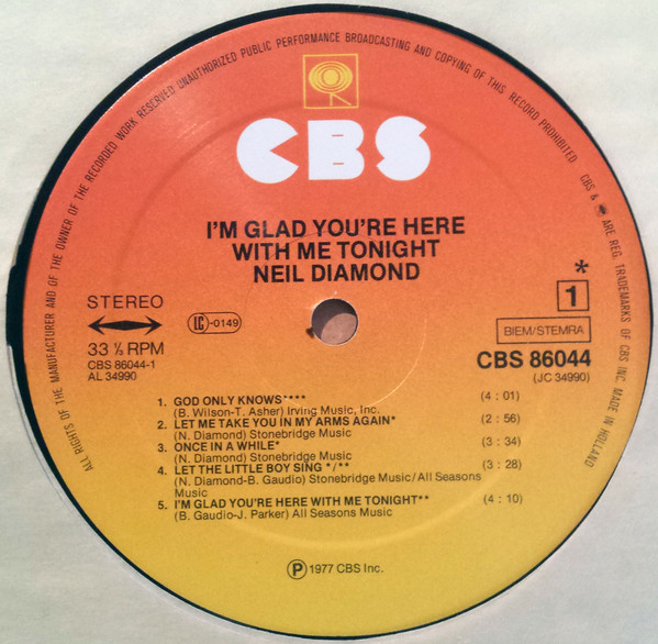 Neil Diamond - I'm Glad You're Here with Me Tonight