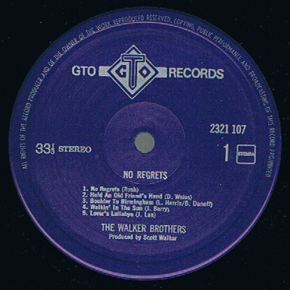 The Walker Brothers - No Regrets