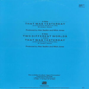12" | Foreigner - That was only Yesterday (ext. remix) - Afbeelding 3