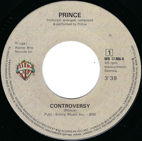 7" | Prince - Controversy / When You were Mine