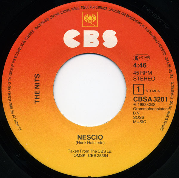 7" | The Nits - Nescio / Man of Straw