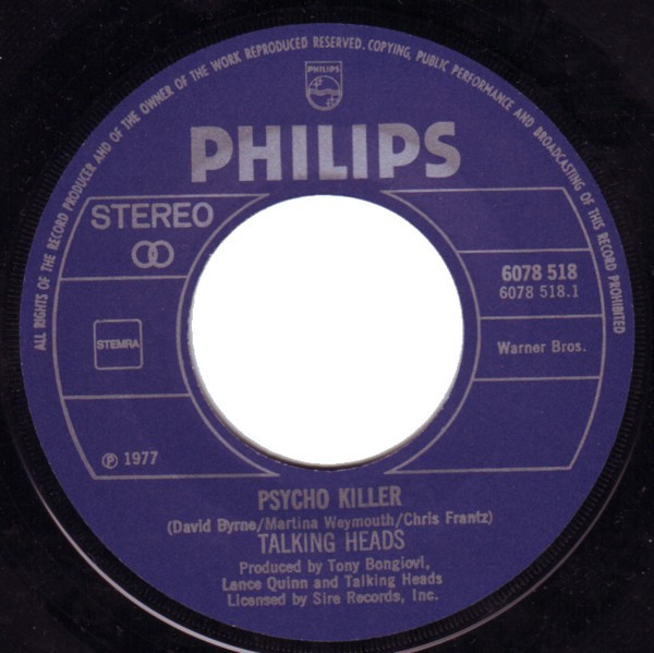 7" | Talking Heads - Psycho Killer / Pulled Up