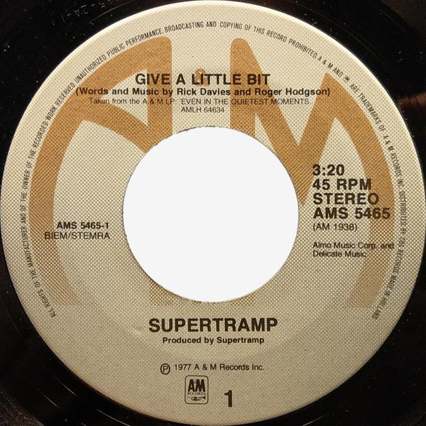 7" | Supertramp - Give a Little Bit / Downstream