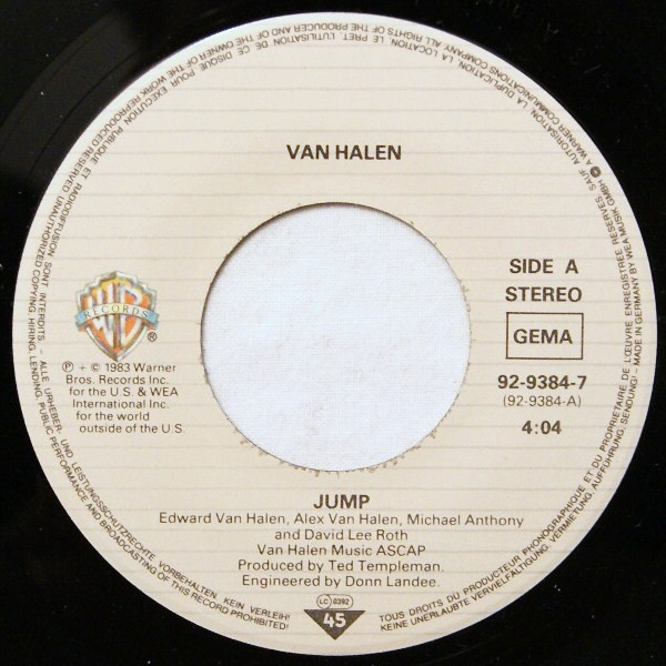 7" | Van Halen - Jump / House of Pain